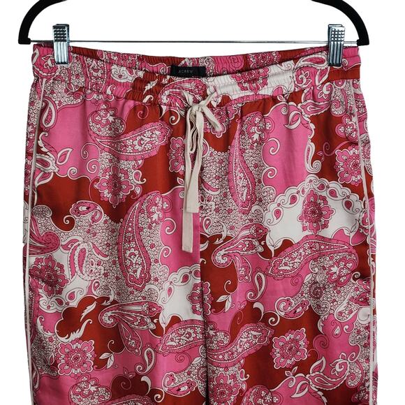 J. Crew Relaxed High Rise Crop Wide Leg Pant Womens Size 6 Vintage Paisley - Picture 3 of 9